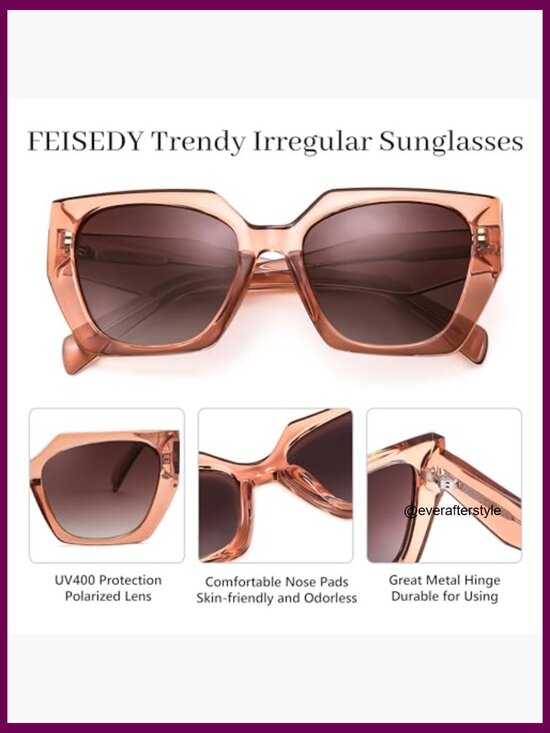 Oversized Polarized Sunglasses with TR Frame, Retro Square Shades main image 6